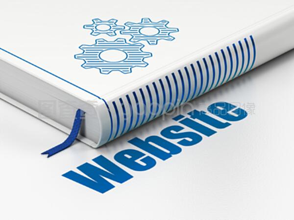 網頁開發(fā)概念書齒輪,網站白色背景