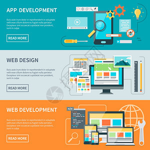 網(wǎng)頁(yè)開(kāi)發(fā)集與線應(yīng)用程序分析服務(wù)孤立矢量插圖